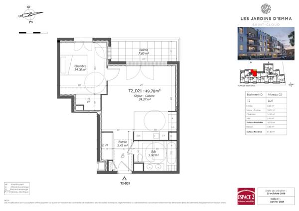 Appartement 2 pièces à louer