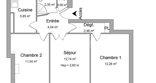 Location Appartement 3 pièces 52.7 m² - Paris 75015