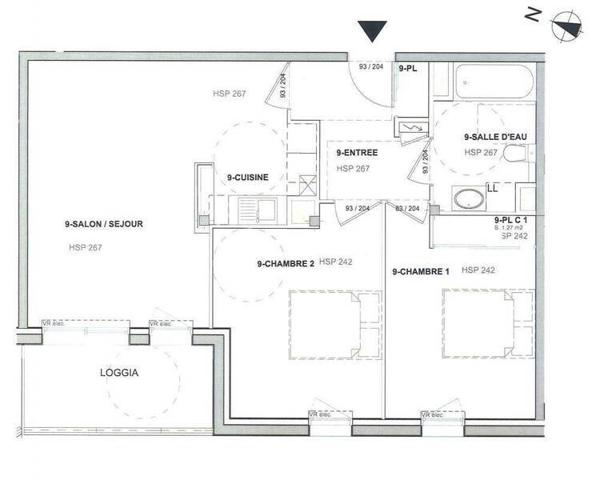 Appartement 3 pièces - 44220 Couëron