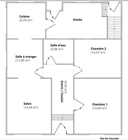 Maison 4 pièces avec jardin et sous-sol complet