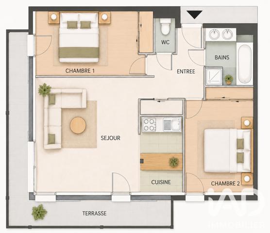 Appartement à vendre 3 pièces 64,29 m² Bordeaux