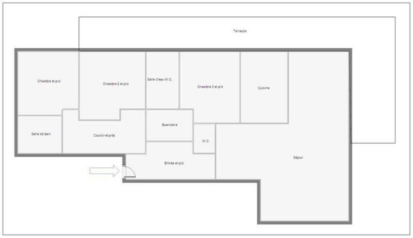 Appartement 4 pièces                                        - 44000 Nantes - Guist'hau Réf : 12071