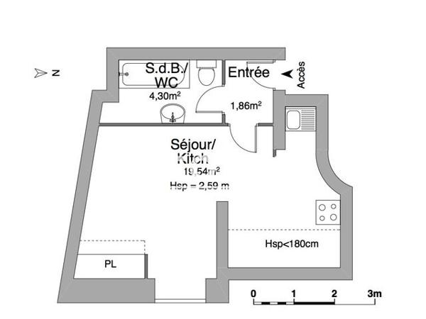 Location Studio 25.7 m² - 8/10 RUE FRANCOIS CABROL Rodez 12000