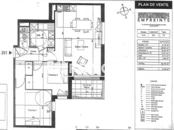 Location Appartement 3 pièces 62.19 m² - 76 - 82 ROUTE DE LA CHAPELLE Nantes 44300