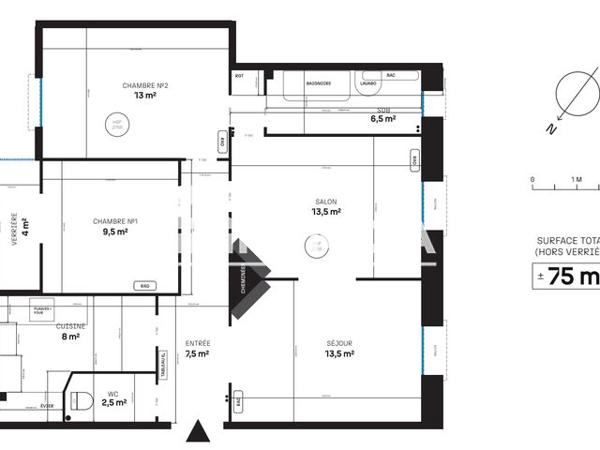 Location Appartement 3 pièces 73.29 m² - 17 RUE OLIER Paris 75015