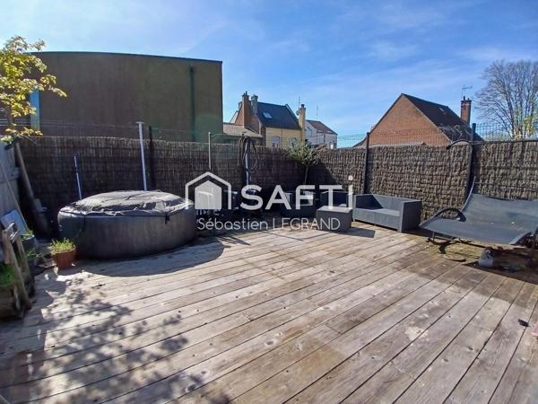 Appartement 3 chambres avec jardin, cave et parkings