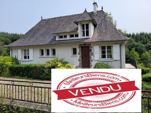 Maison en ardoises avec grand terrain