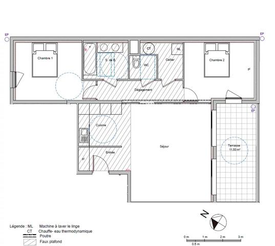 Appartement T3 de 75,35 m² dans résidence neuve - 83300 Draguignan - Réf 84409398