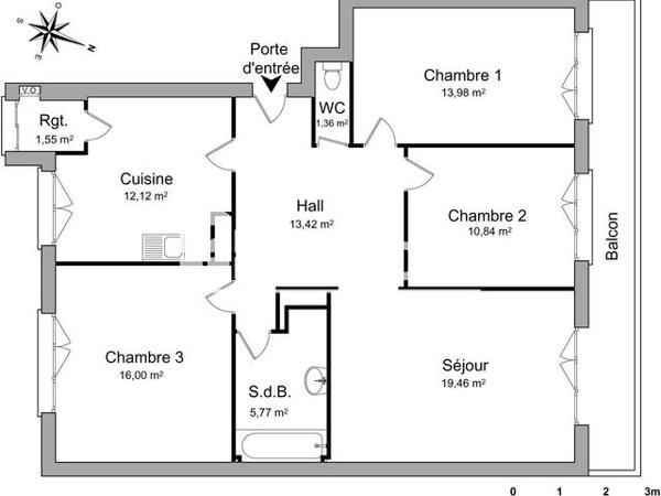 Location Appartement 4 pièces 94.5 m² - 2/10 RUE MISTRAL - 28 RUE V.HU Meyzieu 69330