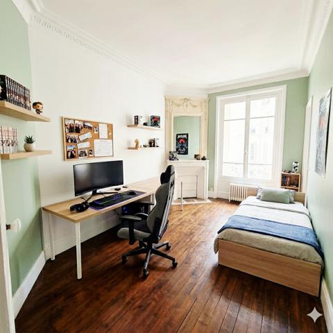 F5 traversant Rare Parquet Moulures Cheminées!