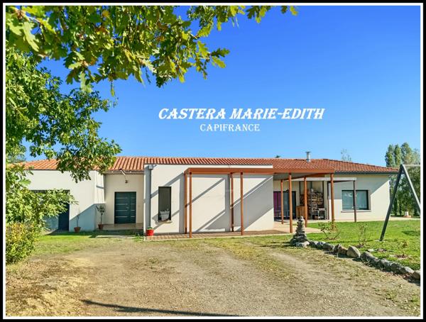 Maison PLAIN-PIED 190 M² - TERRAIN 3466M² - 6 pièces BELLOC SAINT CLAMENS (32) 4 CH + garage