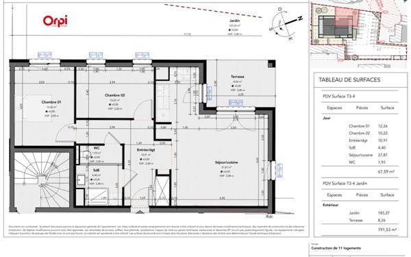 Appartement à vendre    3 pièces • 67,59 m2 Hussigny-Godbrange