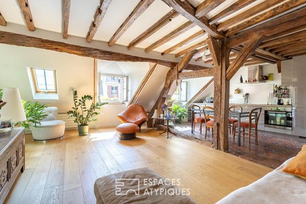 Duplex en dernier étage avec vue sur la Place des Vosges