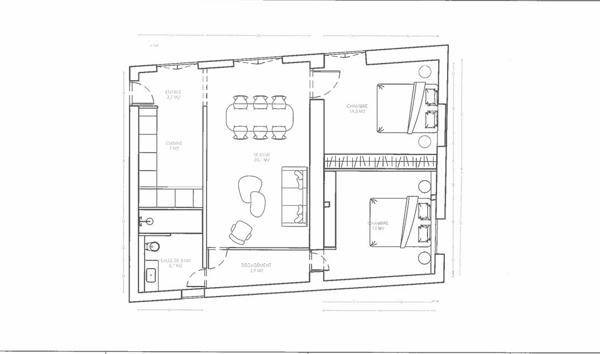 Appartement F3 à vendre  3 pièces - 61,33 m2 PARIS - 75003