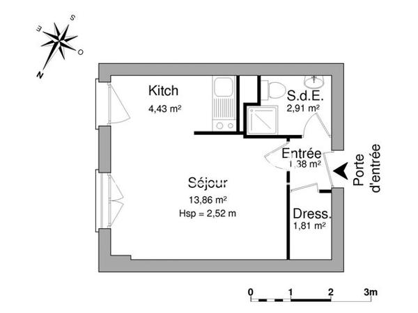 Location Studio 24.39 m² - 93-99 RUE CHARLES LEGENDRE Limoges 87000