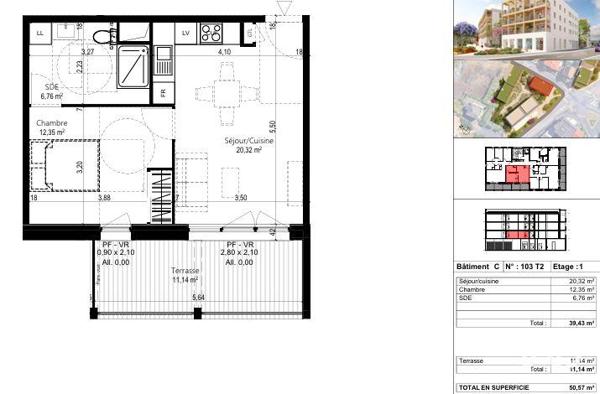Appartement à vendre 2 pièces 39 m² Beaumont