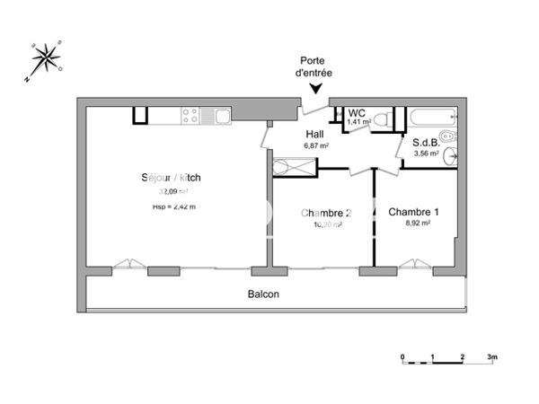 Location Appartement 3 pièces 63.05 m² - 39/47 VAL DES CASTAGNINS Menton 06500