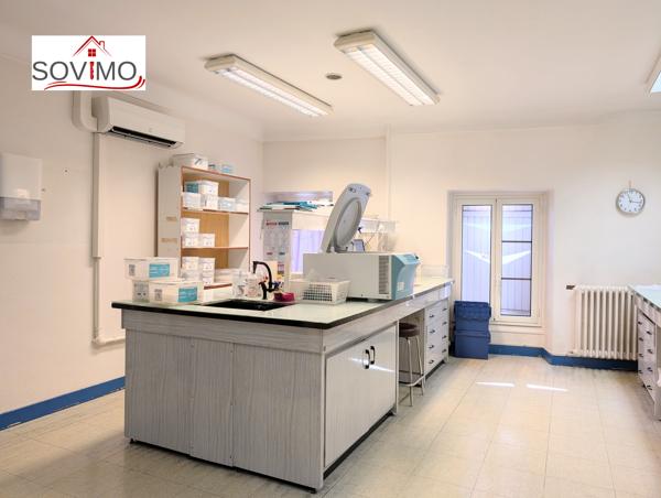 BATIMENT MITOYEN À USAGE PROFESSIONNEL, À RAFRAÎCHIR AVEC COUR ET SOUS-SOL