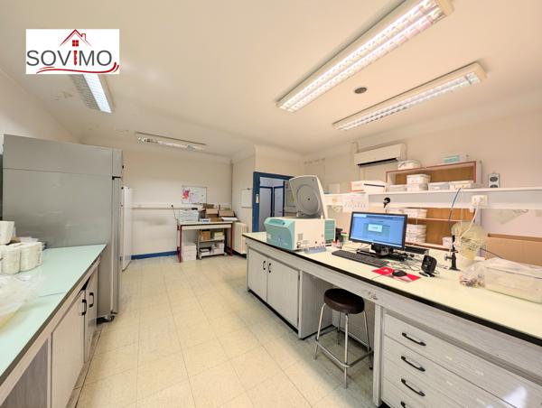BATIMENT MITOYEN À USAGE PROFESSIONNEL, À RAFRAÎCHIR AVEC COUR ET SOUS-SOL