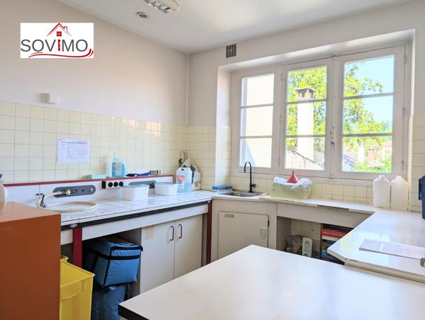 BATIMENT MITOYEN À USAGE PROFESSIONNEL, À RAFRAÎCHIR AVEC COUR ET SOUS-SOL