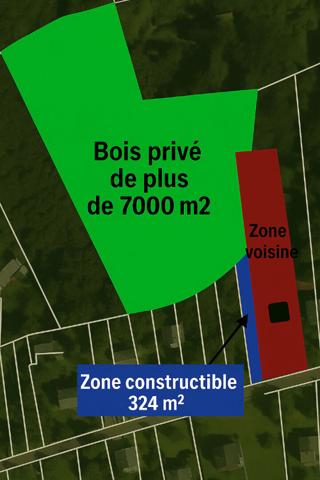 Terrain constructible Vauhallan 7 435 m² - 324 m² à bâtir + bois privé 7 000 m² - environnement naturel - sans vis-à-vis - Plateau de Saclay - Igny - Massy - Paris Sud