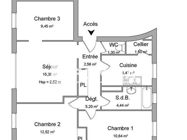Location Appartement 4 pièces 69.4 m² - 22 RUE VICTOR HUGO BAT.G Houilles 78800
