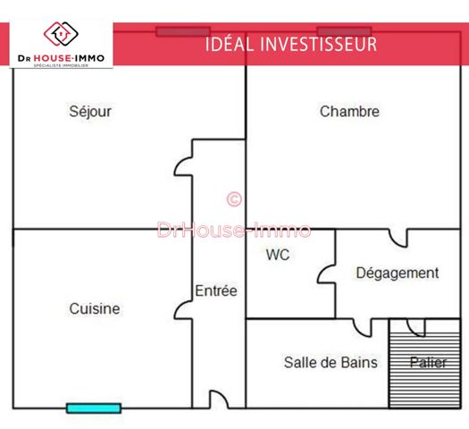Appartement à vendre 2 pièces de 59 m²