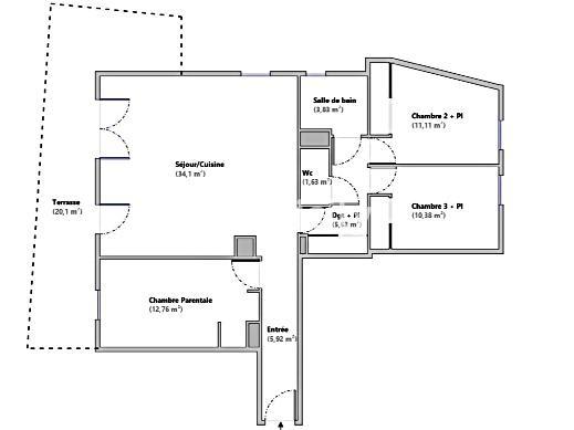 Appartement 4 pièces - 86 m² Exclusivité efficity