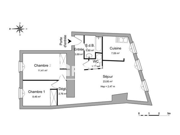 Location Appartement 3 pièces 62.69 m² - 2EME ETAGE - PORTE 6 Niort 79000