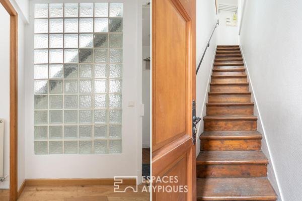 Esprit loft en dernier étage avec poutres apparentes