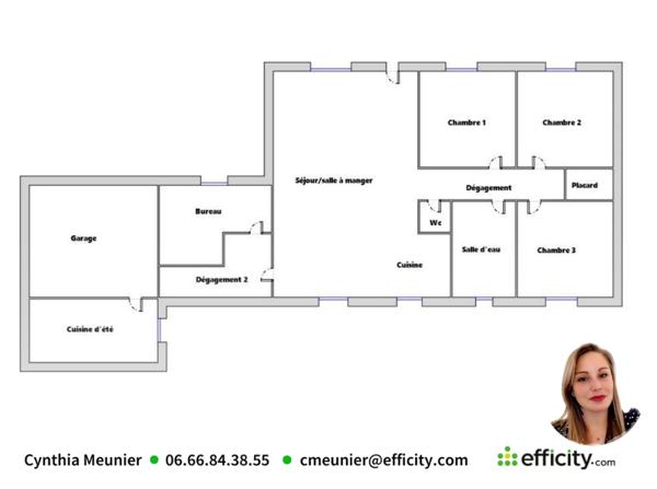 Maison 5 pièces - 115 m² Exclusivité efficity