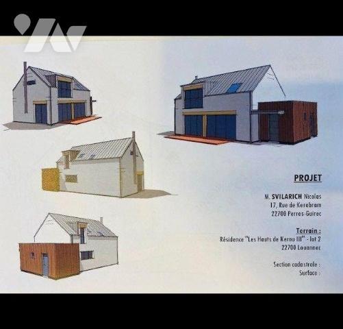 A VENDRE à LOUANNEC, un terrain à bâtir de 872 m² sur lequel existe un permis de construire, pu...