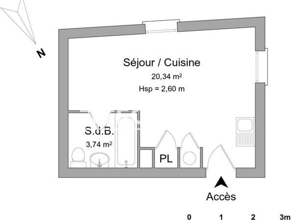 Location Studio 24.08 m² - 44 ROUTE DE LYON Lozanne 69380