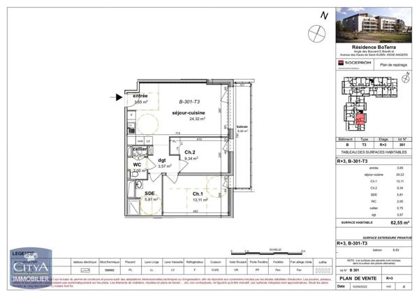 Appartement à louer 3 pièces 62.55m²