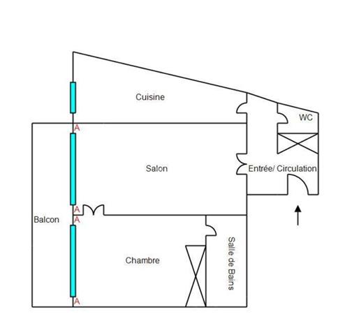 PARIS 19EME - 2 PIECES AVEC GRAND BALCON. 370 000 € **  - Référence  6610-NG