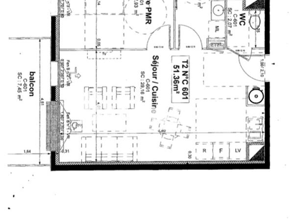 Location Appartement 2 pièces 51.36 m² - RUE JEAN HYACINTHE VINCENT Sotteville Les Rouen 76300