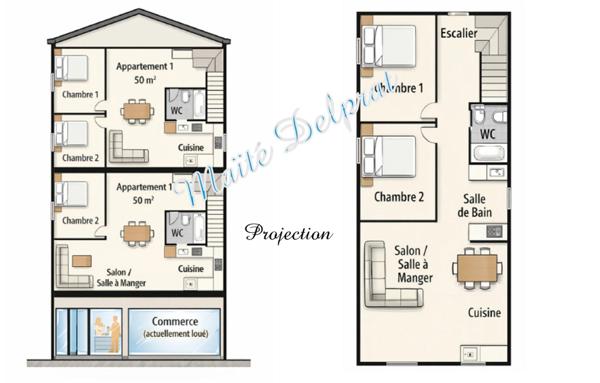 Immeuble de village à rénover avec local commercial loué - 6 pièces CAROMB (84)