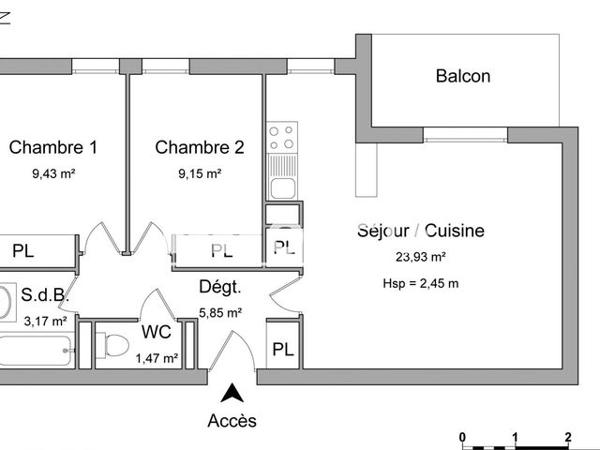 Location Appartement 3 pièces 53.33 m² - 21 AVENUE DES NATIONS Onet Le Chateau 12850