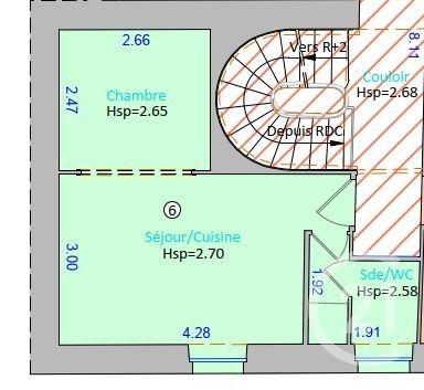 Appartement F1 à vendre  1 pièce - 23,30 m 2   DAX  - 40