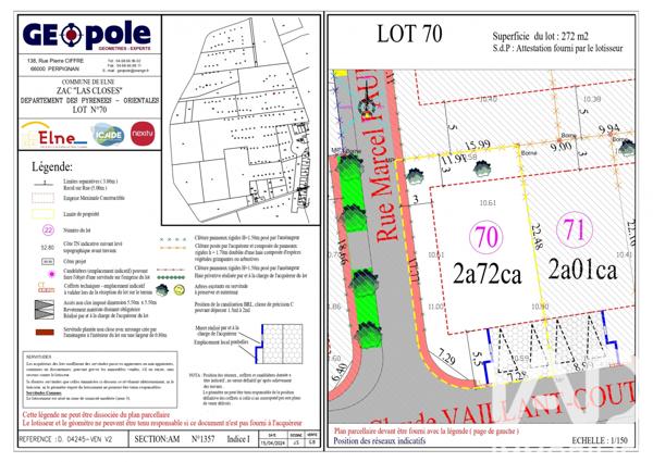 Terrain à vendre 272 m² Elne