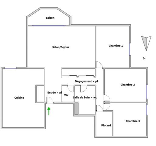 Appartement 4 pièces - dernier étage - Métro 14