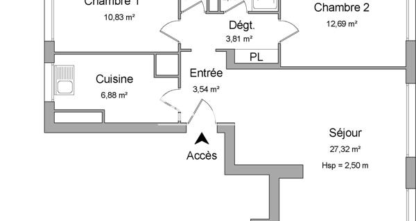 Location Appartement 3 pièces 69.02 m² - Paris 75015