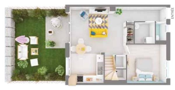 ENTRE L'APPARTEMENT ET LA MAISON - AVEC JARDIN ET GARAGE