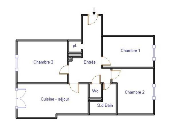 Appartement · Location Grenoble (38100) 3 pièces · 64m²