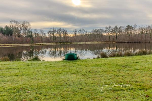 Nançay (18330) Propriété d’exception en Sologne – 21 hectares avec étang de 5 hectares et pavillon récent RT 2020 à Nançay