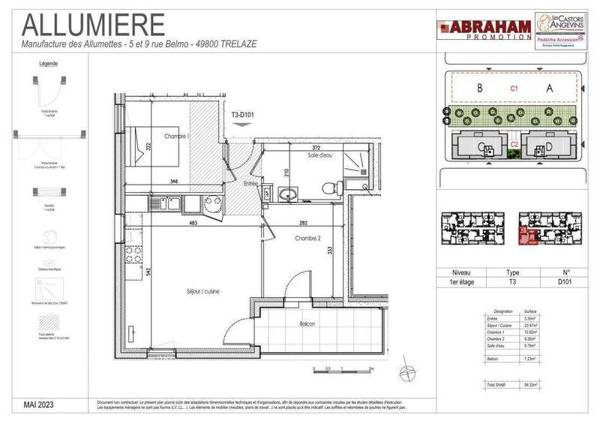 Appartement 3 pièces - 49800 Trélazé