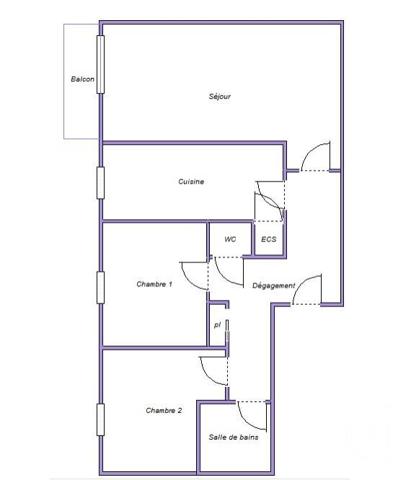 Appartement F3 à vendre  3 pièces - 63 m2 LE HAVRE - 76