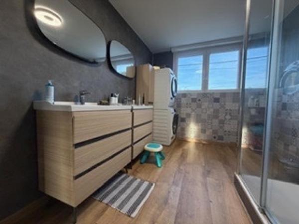 Ensemble immobilier 2 logements + hangar 145 m2 + dépendance à rénover, style années 70 modernisé.