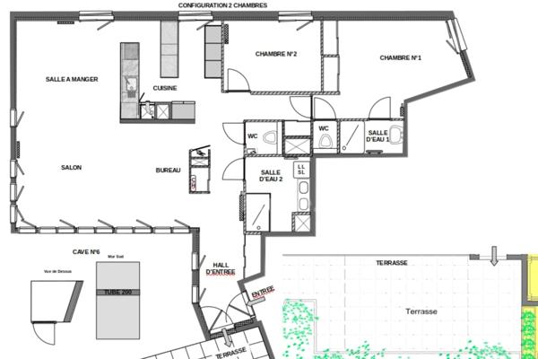 NANTES EST 44300 - NANTES ERDRE - PENTHOUSE D’EXCEPTION - TERRASSE - JARDIN - VUE DEGAGEE - SANS VIS A VIS - 2 PARKING - CAVE - DPE B 2024 - PMR