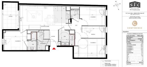 Appartement (neuf) à vendre 4 pièces 87 m² Caluire-et-Cuire